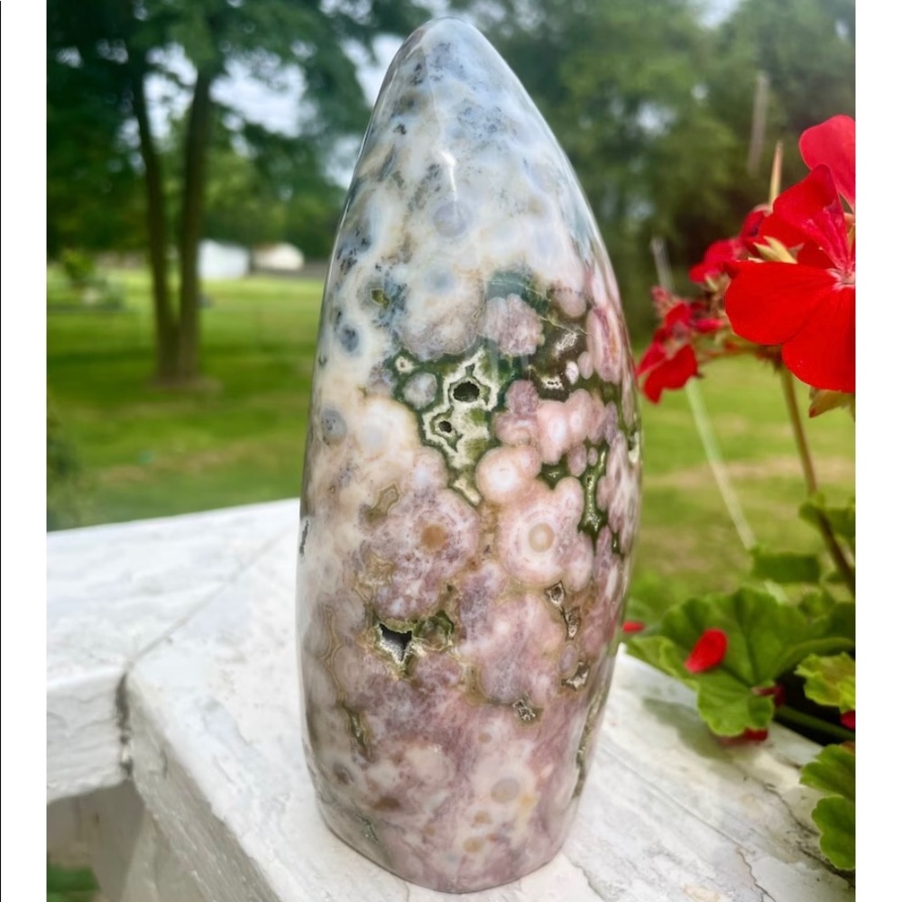 Pink/ mauve 8th vein ocean Jasper freeform - Picture 5 of 9
